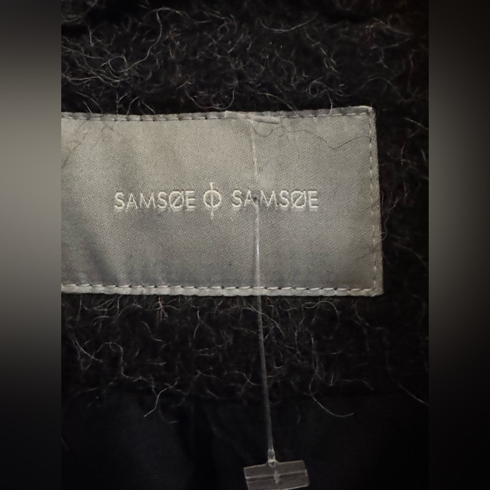 Samsoe Samsoe Nordic Wool Alpaca Elna Jacket Coat Gray Medium Belted - Picture 4 of 8